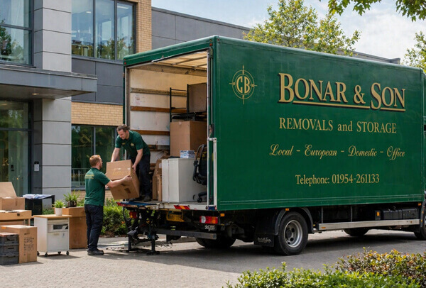 Commercial removals company carrying out an office move in Cambridgeshire