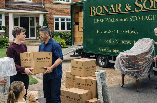Friendly removals team helping with a house move in Peterborough
